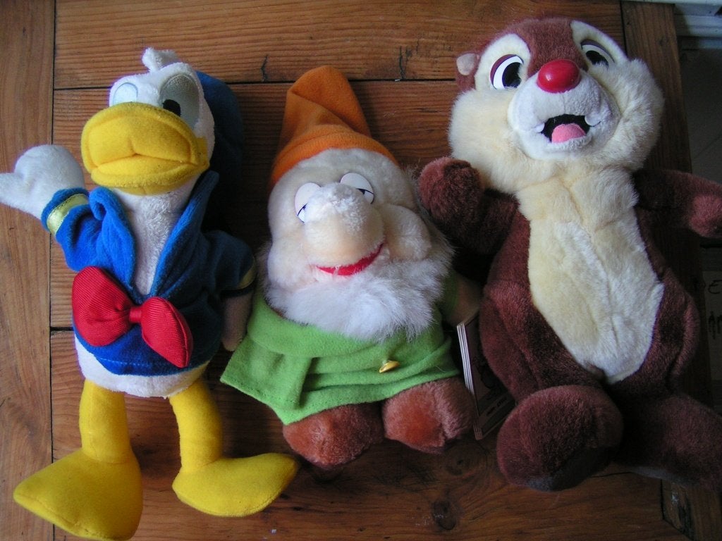 3 knuffels wo Donald Duck van Disney nr EE 310, Verzenden, Overige figuren, Gebruikt, Knuffel