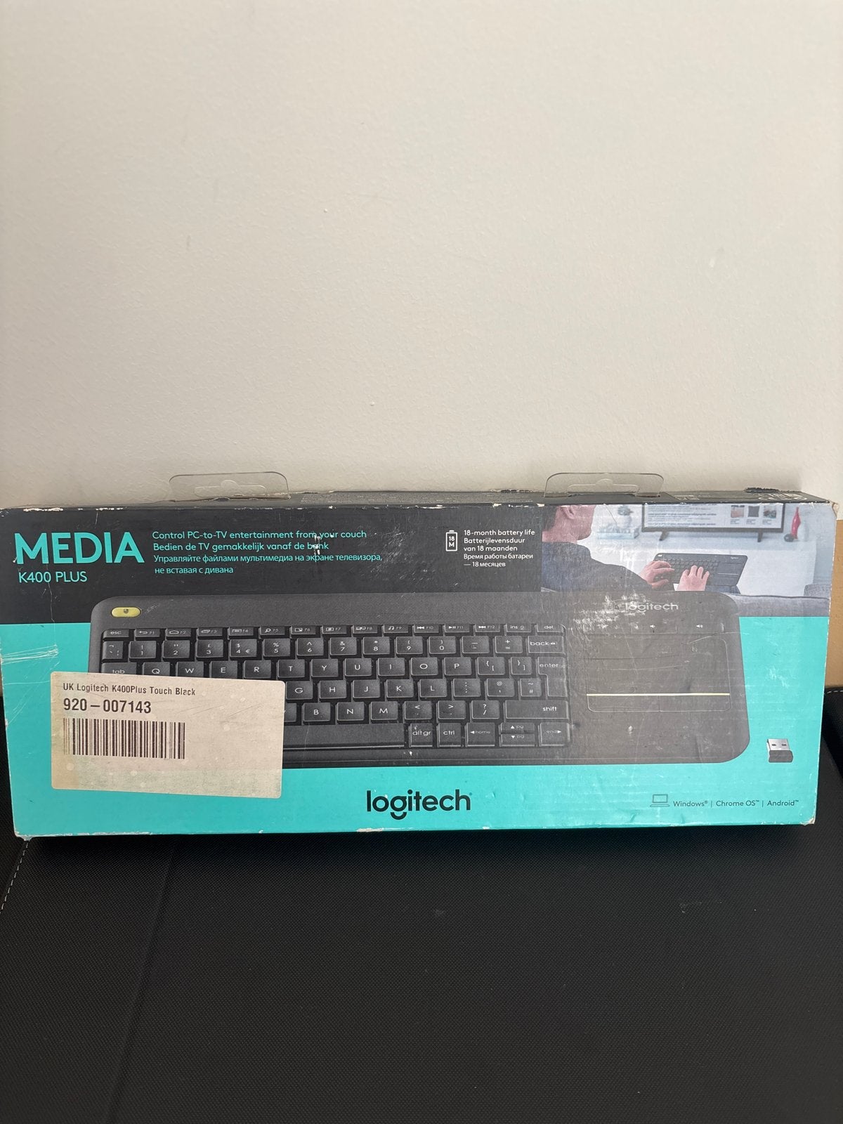 Logitech K400 Plus Draadloos Touch Toetsenbord Nieuw, Nieuw, Ophalen of Verzenden, Draadloos, Qwerty