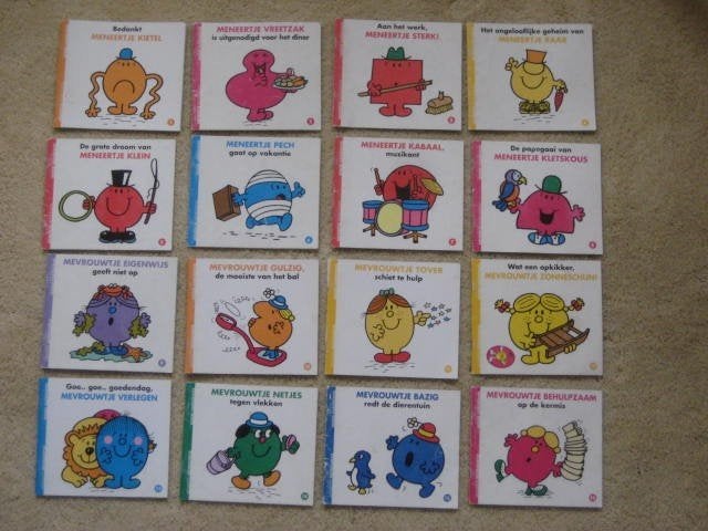Meneertje en mevrouwtje boekjes hele serie 16 X R Hargreaves, Ophalen of Verzenden, Gelezen, Fictie algemeen