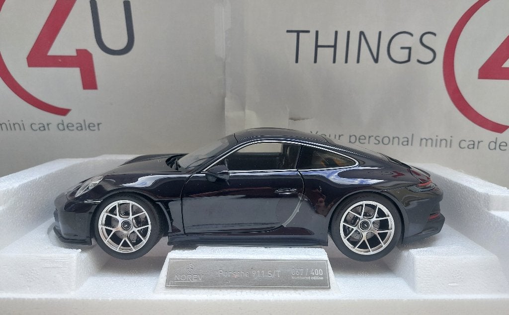 Norev 1:18 Porsche 911 S/T 2023 violametallic nieuw, Ophalen of Verzenden, Nieuw, Auto, Norev