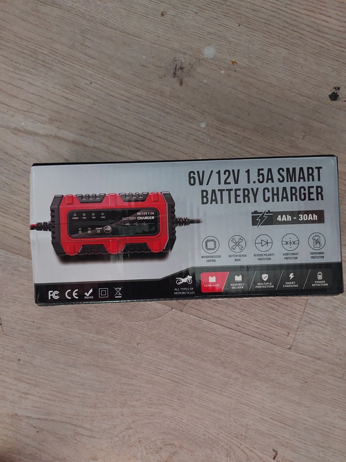 6V/12V 1.5A Slimme Acculader voor Auto en Motor, Ophalen of Verzenden, Nieuw, Universele onderdelen