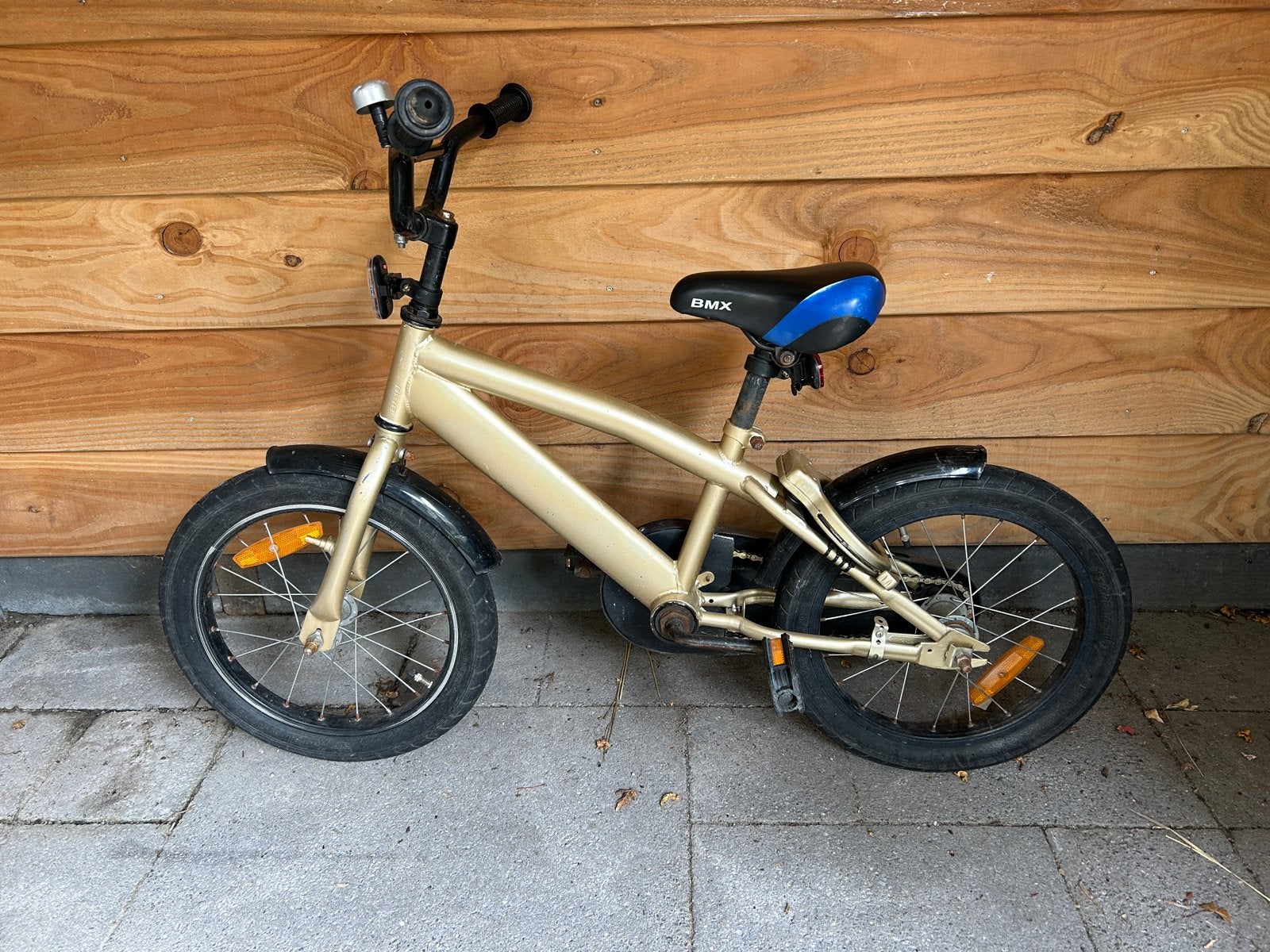 Kinderfiets 16 inch goudkleurig - Gebruikt, Ophalen, Gebruikt, Velgrem, 16 tot 20 inch