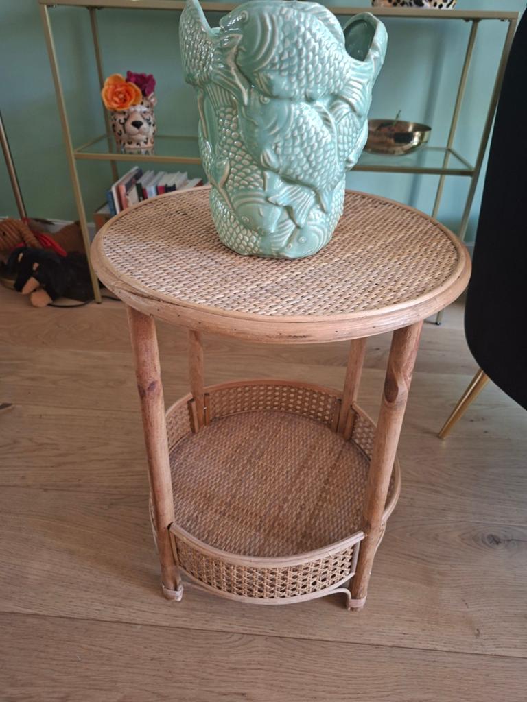 Webbing  bijzettafel met twee niveaus, Overige materialen, Minder dan 55 cm, Gebruikt, Rond