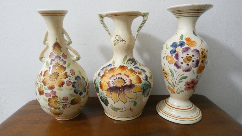 Gouds-Gouda plateel = 3 vaasjes [1578], Ophalen of Verzenden