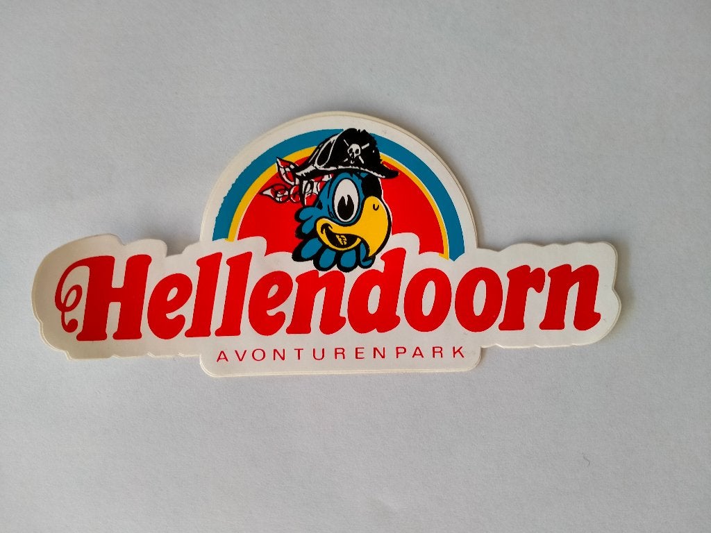 Avonturenpark Hellendoorn pretpark vintage logo sticker 3, Ophalen of Verzenden, Zo goed als nieuw, Overige typen