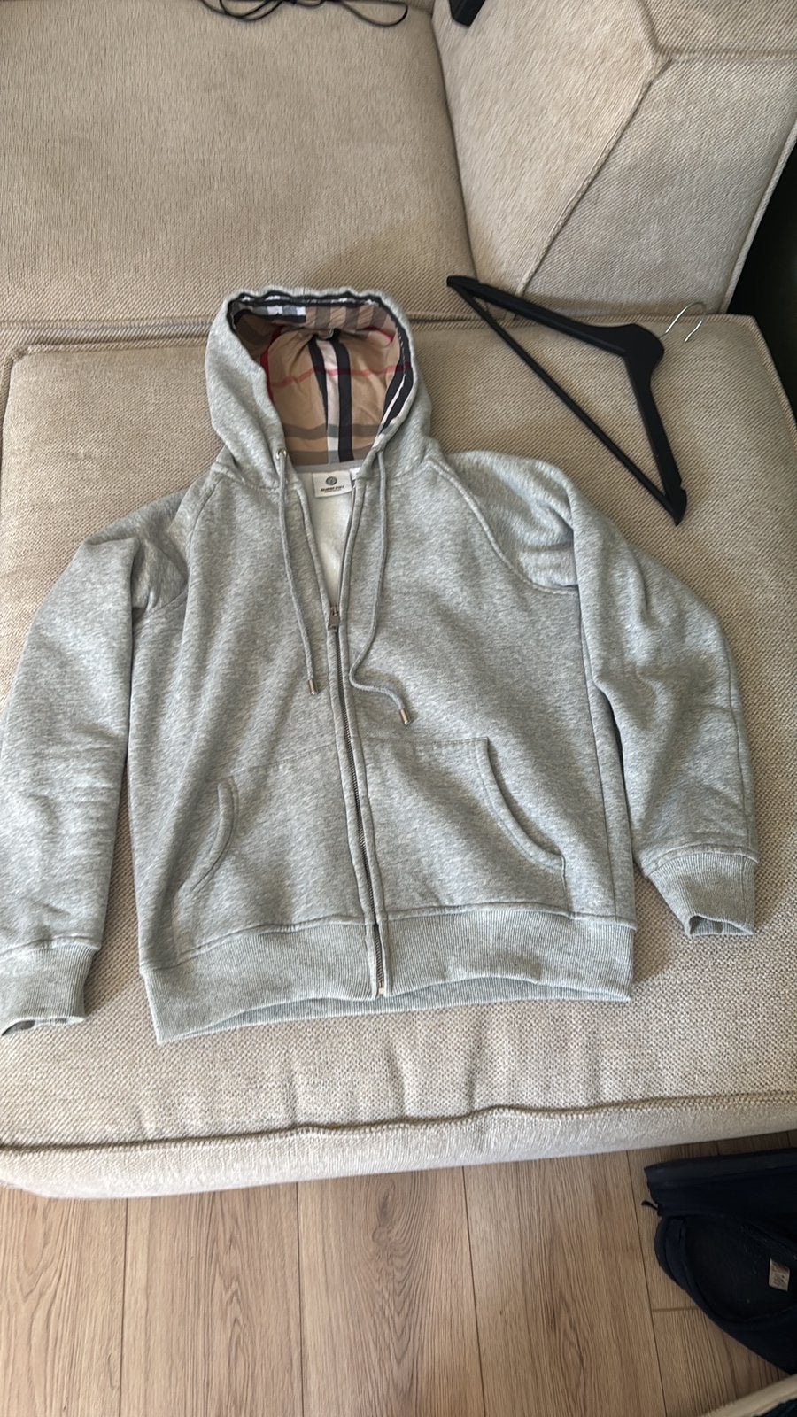 Burberry zip-up, Kleding | Heren, Ophalen of Verzenden, Zo goed als nieuw, Maat 46 (S) of kleiner, Grijs