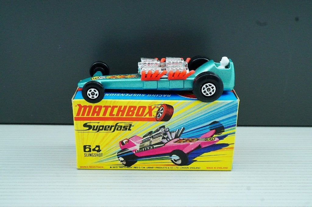 Matchbox 1-75 64c Slingshot Dragster S/W "H" Box, Ophalen of Verzenden, Zo goed als nieuw, Auto