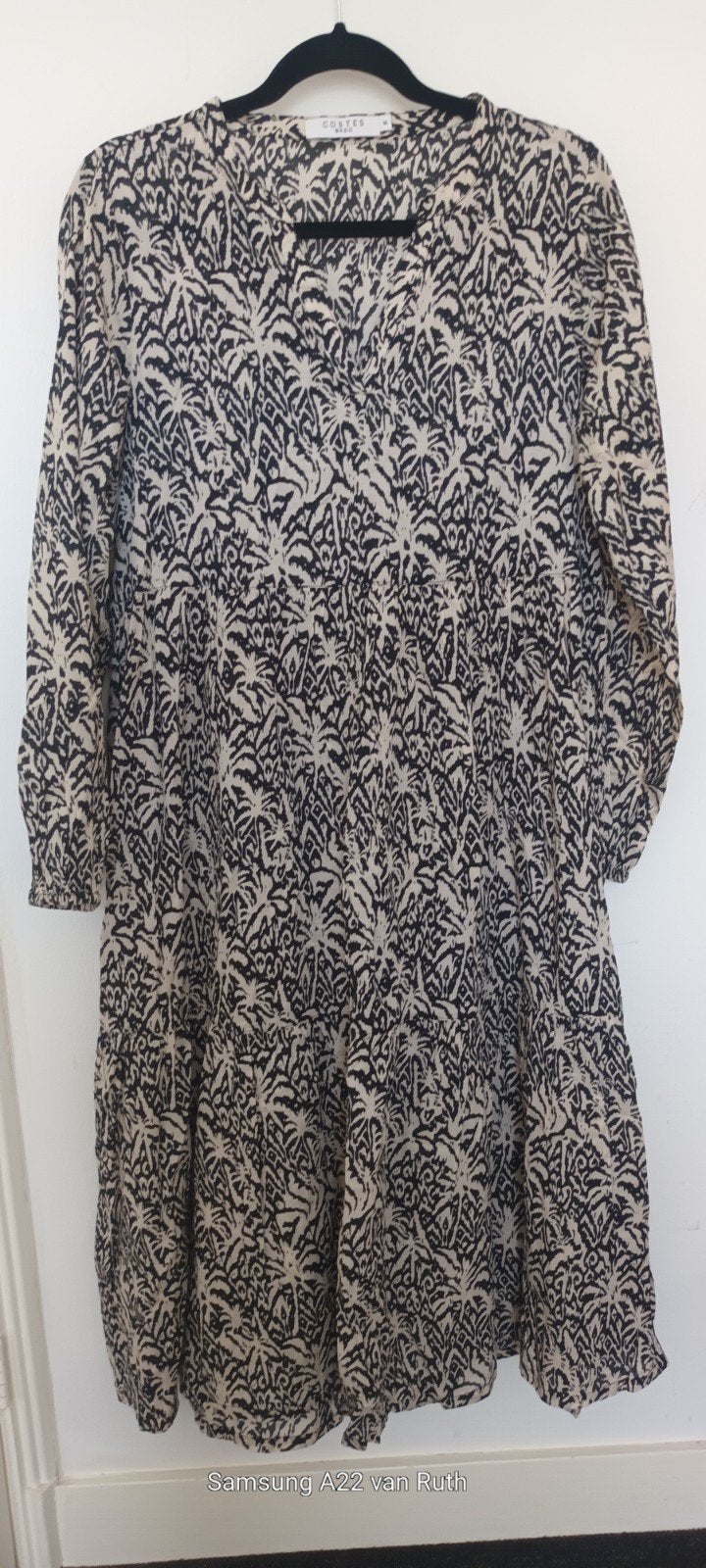 Costes lange katoenen jurk met palmboomprint - Maat M, Maat 38/40 (M), Zwart, Ophalen of Verzenden, Costes