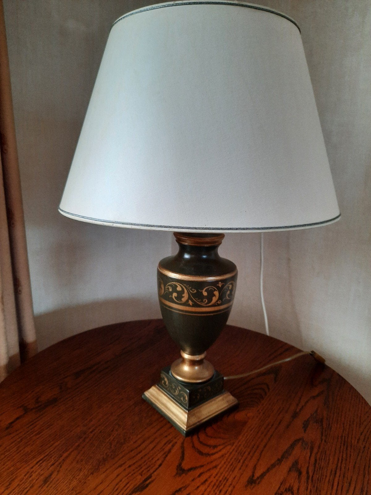 Mooie grote groene Kullmann lamp met originele kap, Antiek en Kunst, Antiek | Lampen, Ophalen of Verzenden