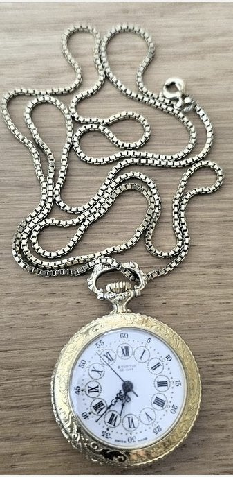 Stipto “de luxe” dames hangerhorloge – Swiss Made, Overige merken, Staal, Staal, Ophalen of Verzenden