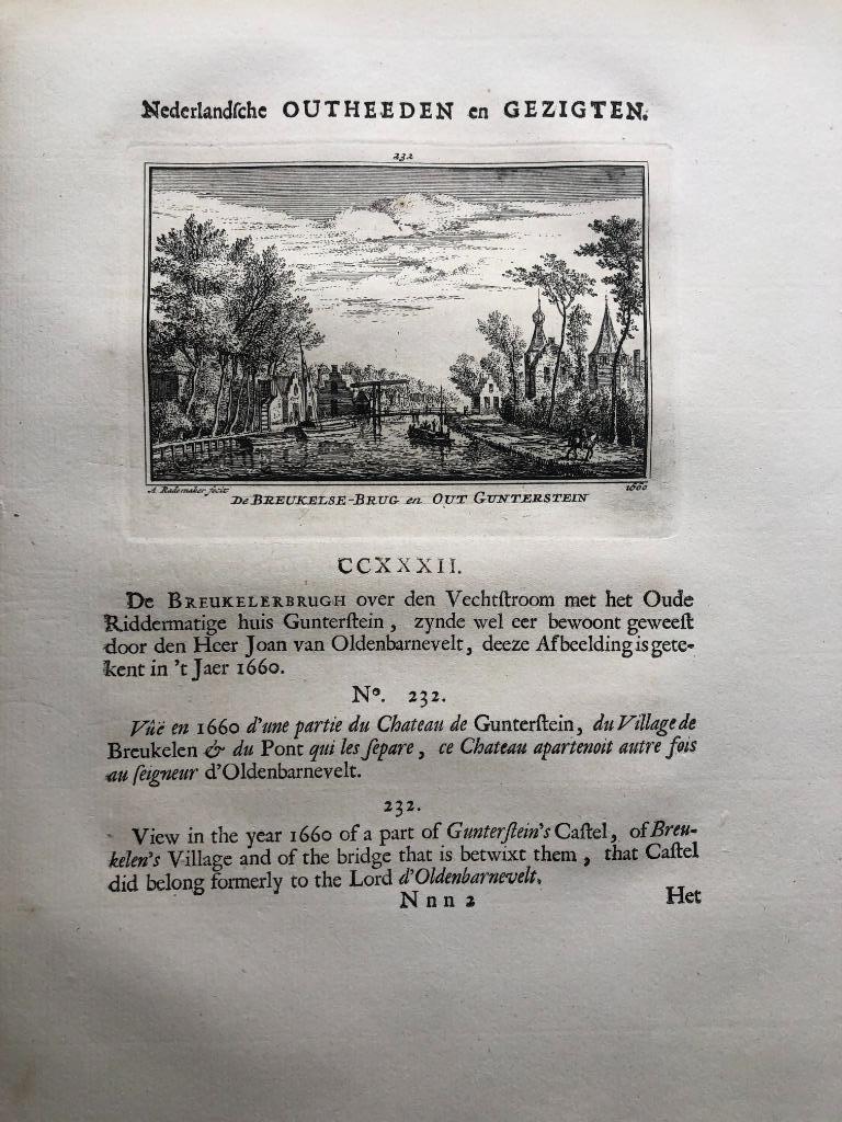 232 / Breukelen de Breukelse Brug en Oud Gunterstein 1732, Ophalen of Verzenden