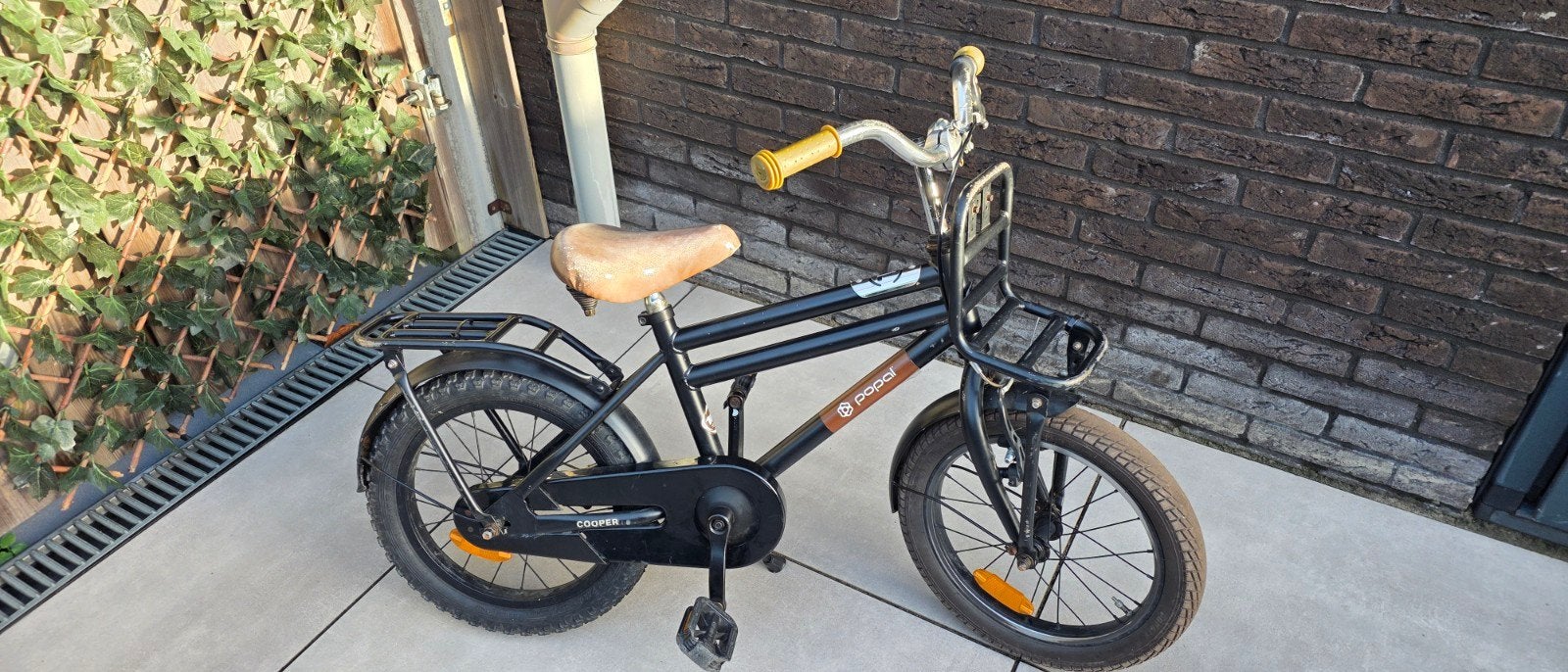 Popal Cooper 16 inch kinderfiets met voordrager, Ophalen, Terugtraprem, Popal, 16 tot 20 inch