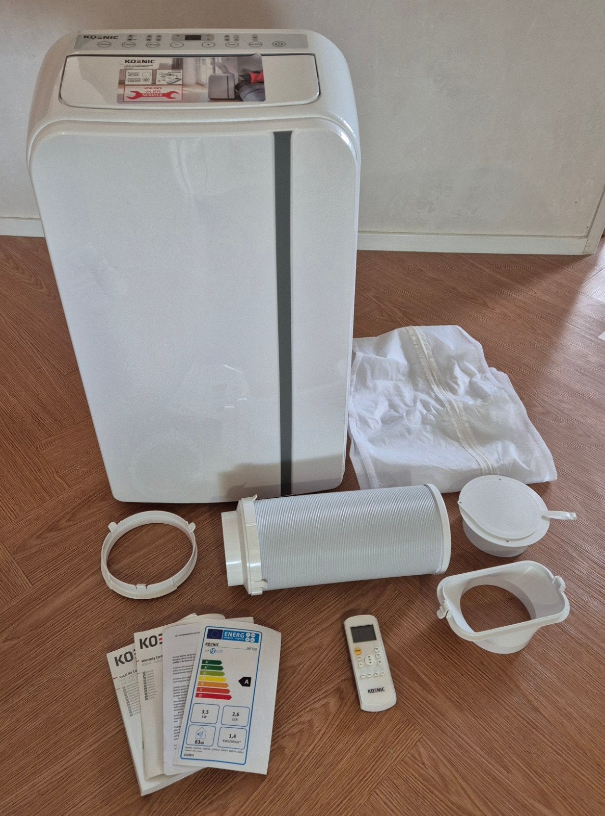 Koenic KAC 3352 Mobiele Airconditioner Wit, Ophalen, Timer, Minder dan 60 m³, 3 snelheden of meer