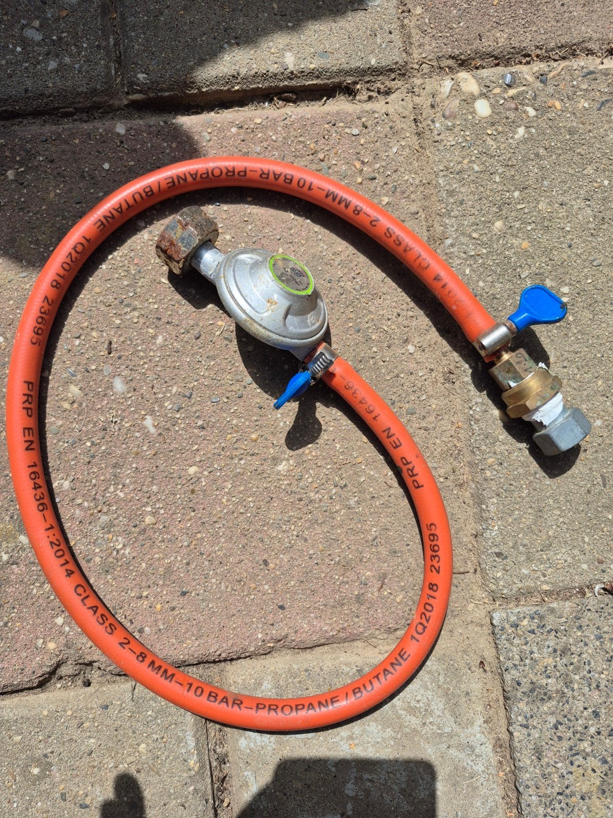 Gasslang met drukregelaar voor propaan/butaan, Ophalen of Verzenden, Gebruikt