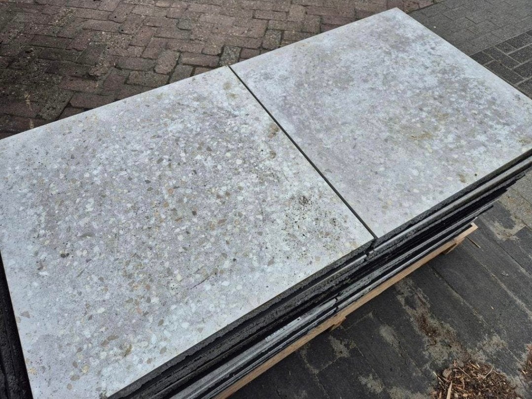 10,8m² grijs print geoceramica 60x60x4 terrastegel s-partij, Gecoat, Keramiek, Nieuw, Ophalen of Verzenden