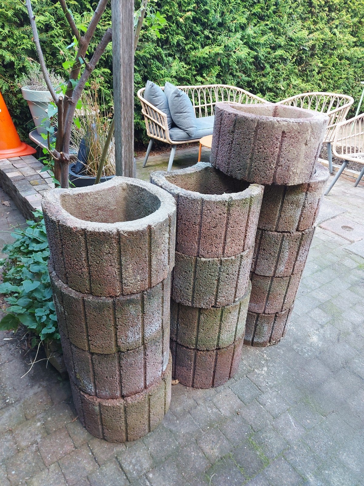 Betonnen bloembakken/plantenbakken voor tuin of balkon, Ophalen, Gebruikt, Minder dan 60 cm, Balkon
