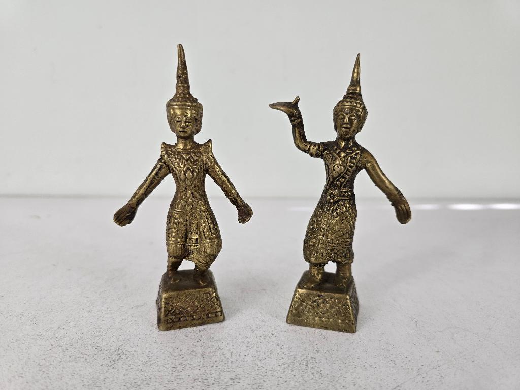 Twee Apsara dansers, brons, Thailand, 2e helft 20e eeuw, Ophalen of Verzenden