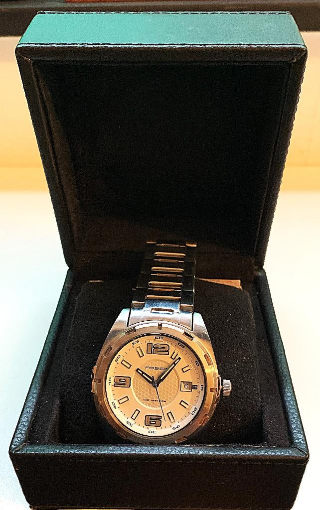 Fossil Blue Polshorloge Quartz AM4063 zie ook tekst, Staal, Staal, Polshorloge, Zo goed als nieuw