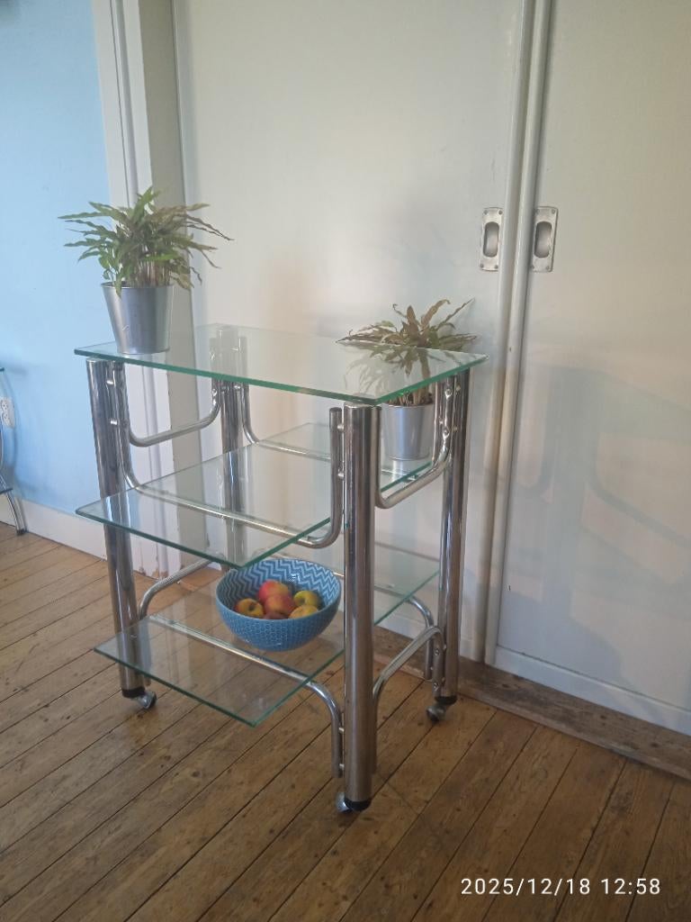 Chrome Trolley Art Deco Art Nouveau BauHaus Space Age, Antiek en Kunst, Ophalen