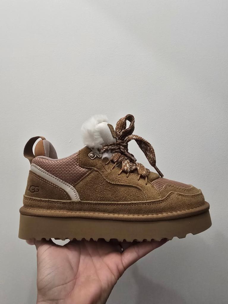 Ugg Lowmel Chestnut sneaker met bont, maat 38, Bruin, Nieuw, Ophalen of Verzenden, Sneakers of Gympen