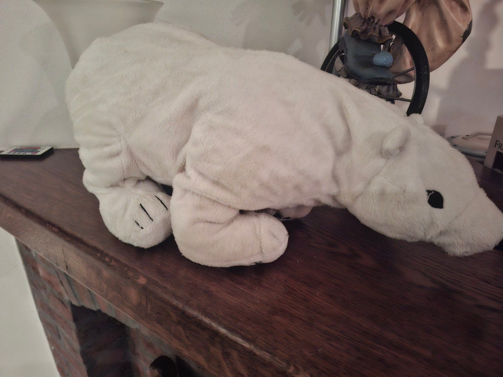 Grote witte pluche ijsbeer knuffel, Overige merken, Overige karakters, Beer, Ophalen of Verzenden