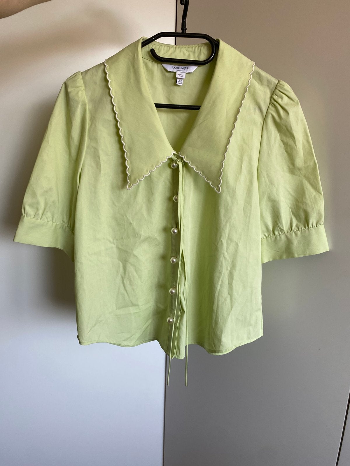 Lichtgroene blouse L.K. Bennet London, Ophalen, Zo goed als nieuw, Maat 36 (S), Groen
