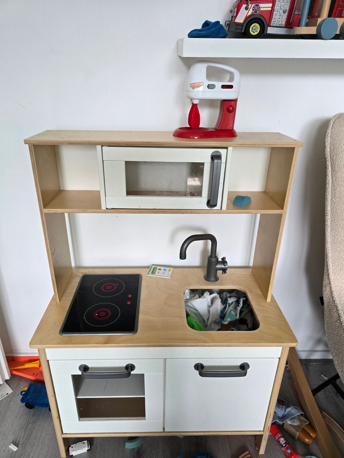 Houten speelkeuken met accessoires, Ophalen, Gebruikt, Hout, Speelkeuken