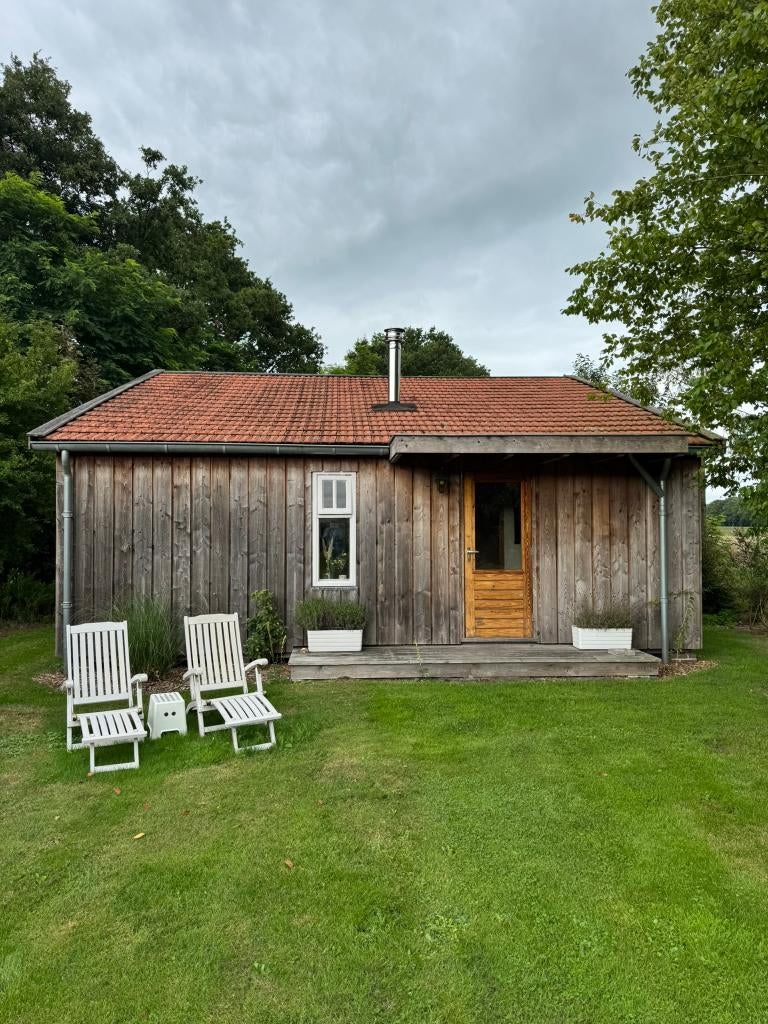 Sfeervol tiny house te koop, Ophalen, Gebruikt, 3 ramen of meer, Overige typen