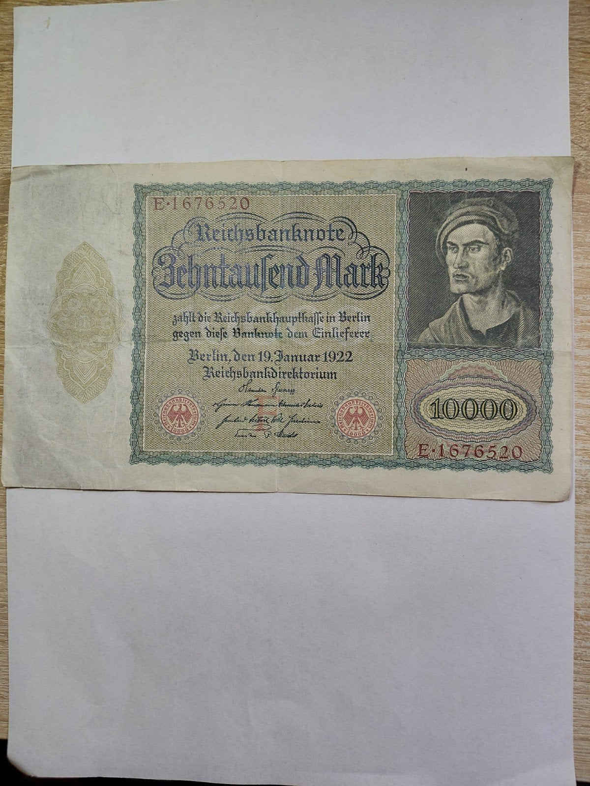 Duitse 10 000 mark 1922, Postzegels en Munten, Bankbiljetten | Europa | Niet-Eurobiljetten, Ophalen of Verzenden, Duitsland