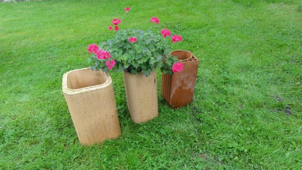 Bloembakken terracotta groot van gresbuis, antie, Steen, Gebruikt, Minder dan 60 cm, Vierkant