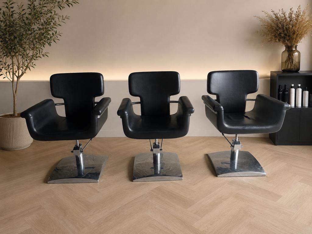 Kappersstoelen 3 stuks, Ophalen, Gebruikt, Drie, Zwart