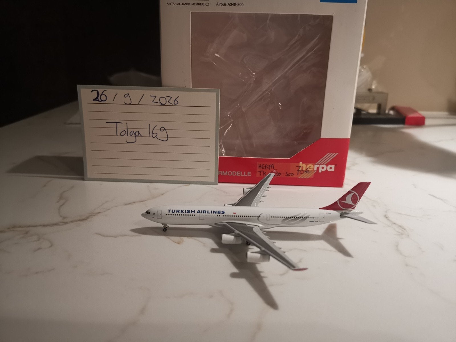 Turkish Airlines A340-300 Herpa500 1:500 524360 Reg. TC-JDM, Overige merken, 1:200 of kleiner, Nieuw, Ophalen of Verzenden