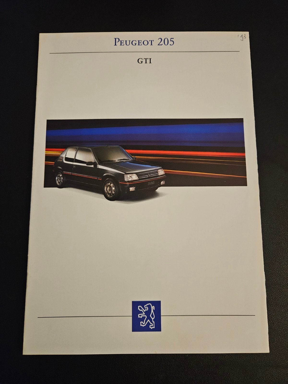 Brochure Peugeot 205 GTi 1993, Boeken, Ophalen of Verzenden, Zo goed als nieuw, Peugeot