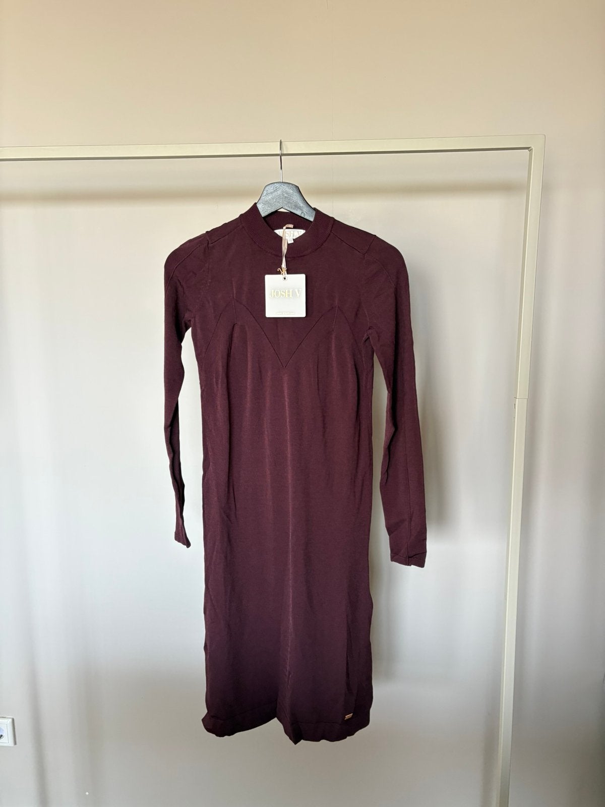 Josh V Allie jurk bordeaux lange mouw - maat XS - nieuw, Nieuw, Ophalen of Verzenden, Maat 34 (XS) of kleiner, Josh V
