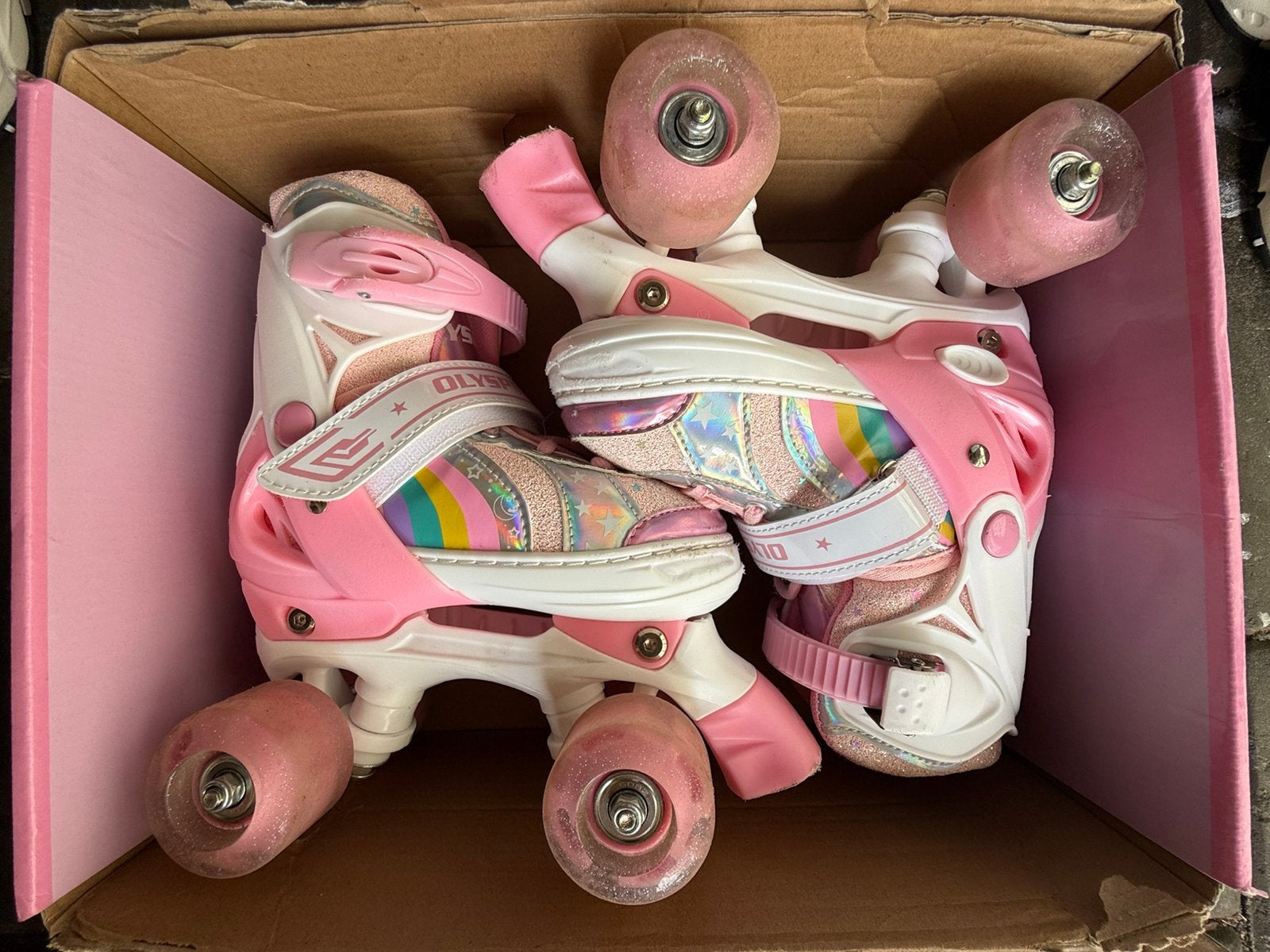 Rolschaatsen maat S van Olyspm, Ophalen, Verstelbaar, Zo goed als nieuw, Kinderen