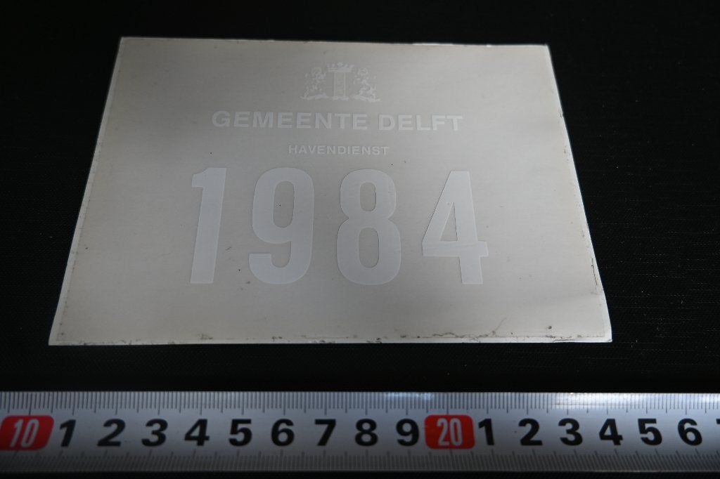 sticker Transparant Gemeente Delft Havendienst 1984, Ophalen, Zo goed als nieuw