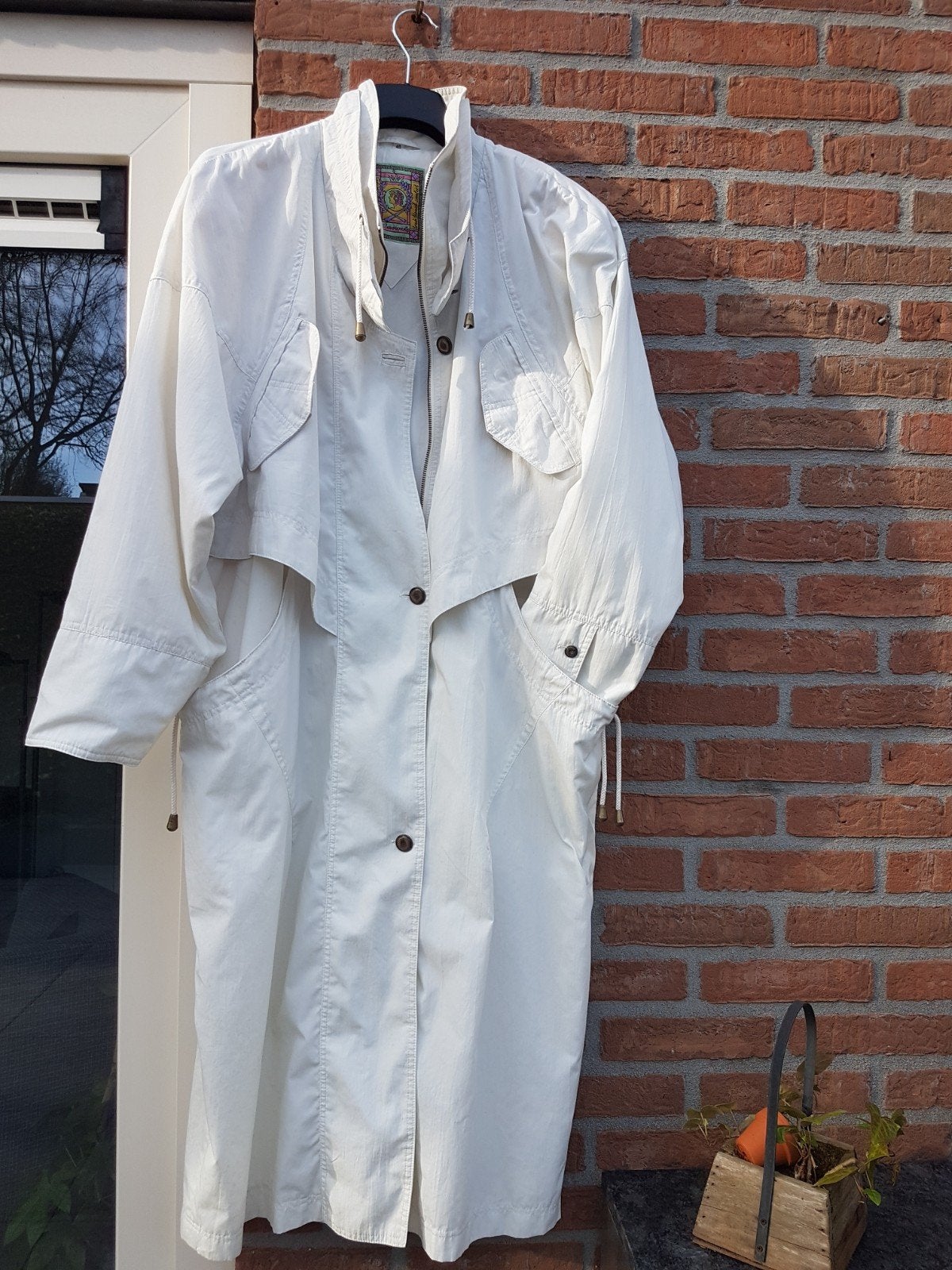 Damesjas wit mt. 40/42 kuitlang, Ophalen, Zo goed als nieuw, Maat 42/44 (L), Wit