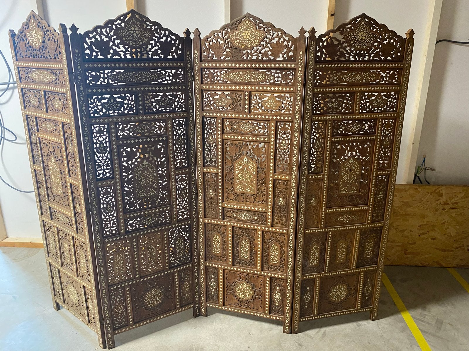 Mooie gedetailleerde houten kamerscherm 1,60, Ophalen, Gebruikt