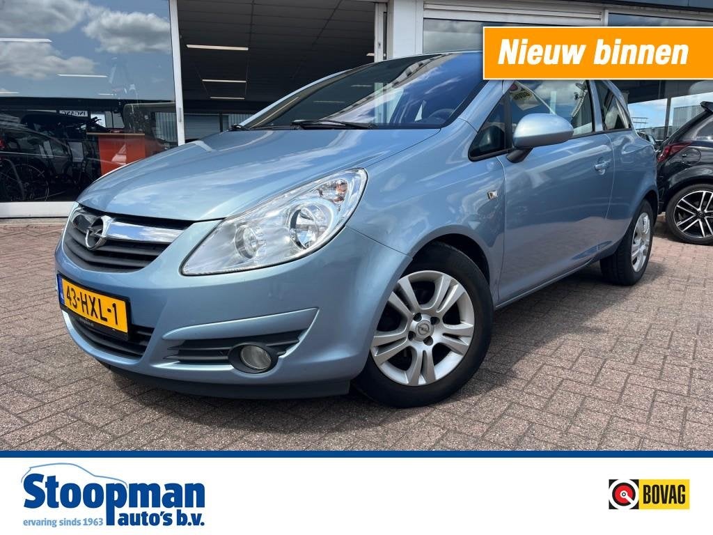 Opel CORSA 1.4 16V Edition Airco Cruise PDC, Gebruikt, Blauw, Bedrijf, Handgeschakeld