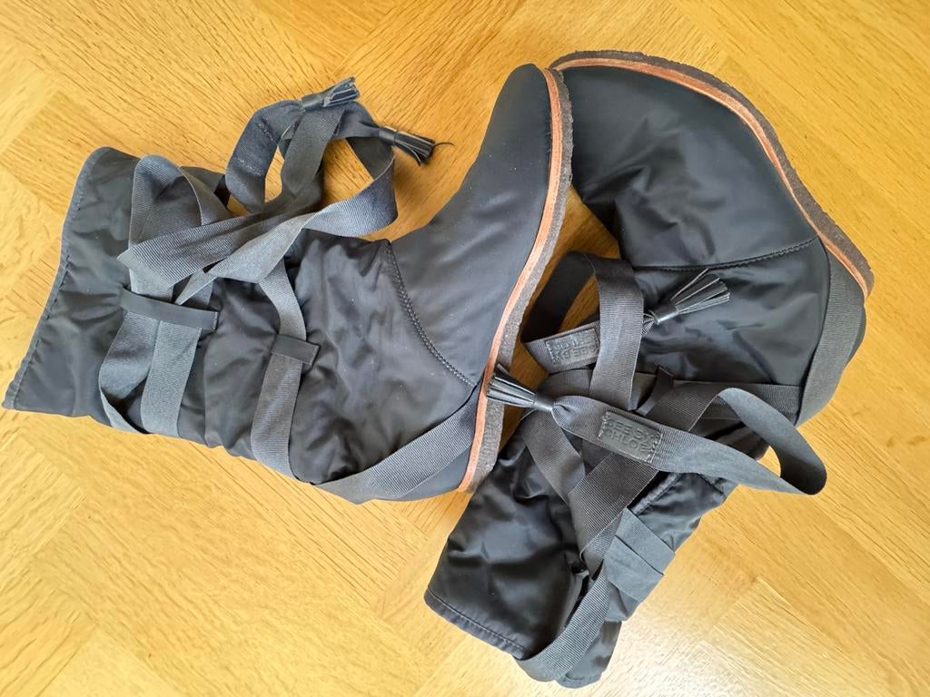 See by Chloe: Zomer laarzen met linten, maat 40, Ophalen of Verzenden, Zo goed als nieuw, Blauw, Lage of Enkellaarzen