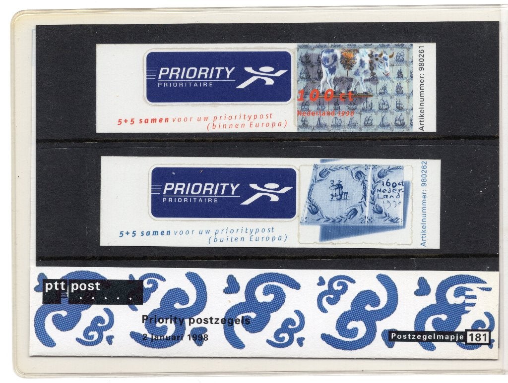 Mapje 181 Priorityzegels NVPH 1747 en NVPH 1748, Ophalen of Verzenden, Na 1940, Postfris