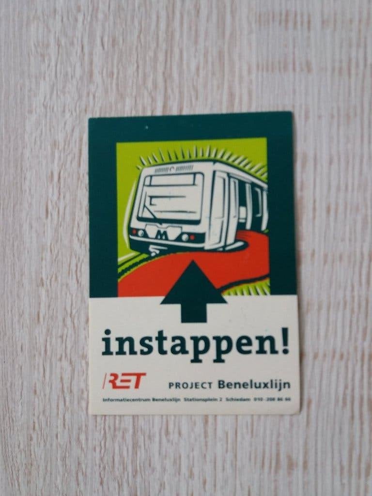 sticker RET instappen project BENELUXLIJN, Verzamelen, Ophalen of Verzenden, Zo goed als nieuw, Bedrijf of Vereniging