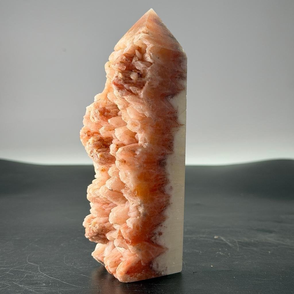 Oranje Calciet toren 15 cm, Ophalen of Verzenden, Mineraal