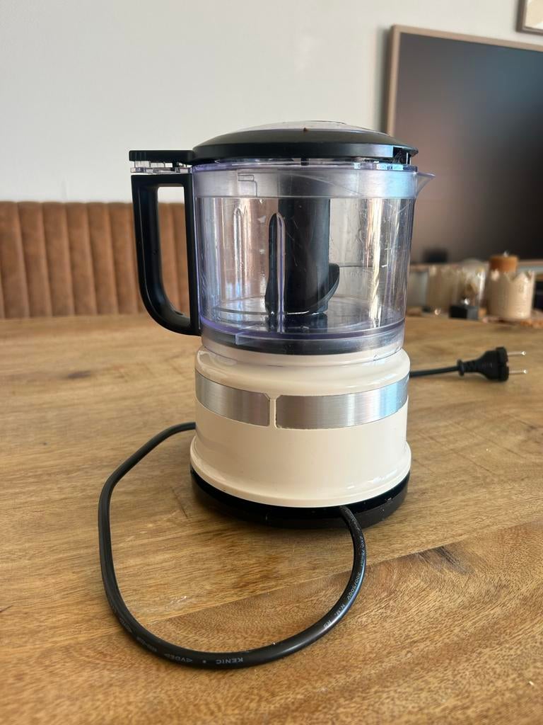 KitchenAid Foodprocessor hakmolen - Crème kleur, Ophalen of Verzenden, Zo goed als nieuw, Vaatwasserbestendig, Minder dan 1 liter