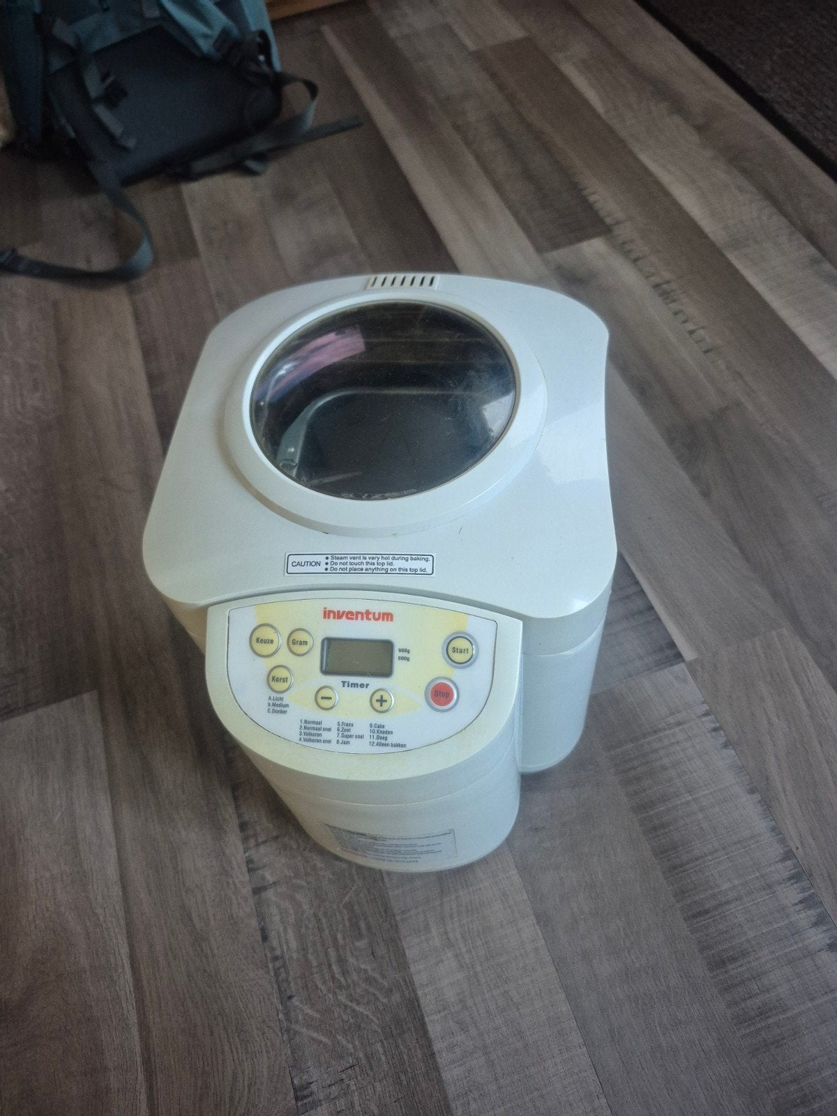 Inventum Broodbakmachine met Timer en Kijkvenster, Met timer, Gebruikt, 800 tot 1200 gram deeg, Ophalen of Verzenden
