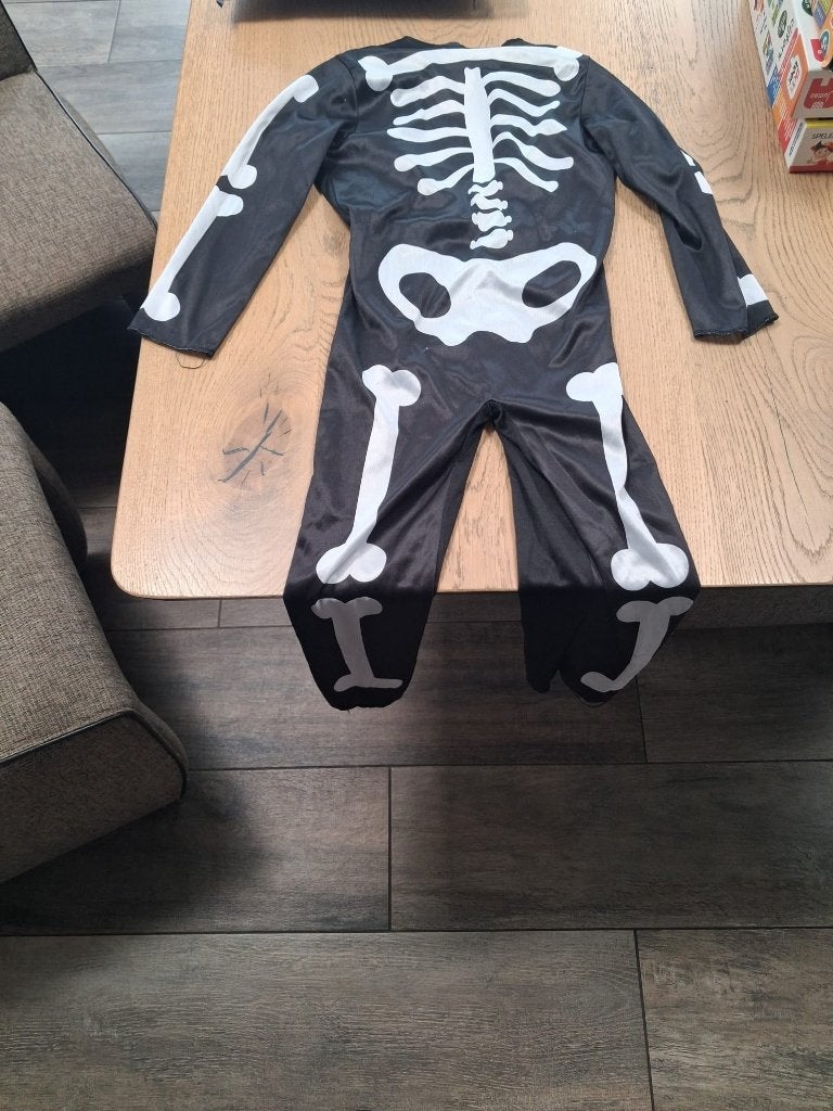 Skelet verkleedpak Halloween Carnaval | Maat 4 tot 6 jaar, Ophalen of Verzenden, Gebruikt, 104 of kleiner, Jongen of Meisje