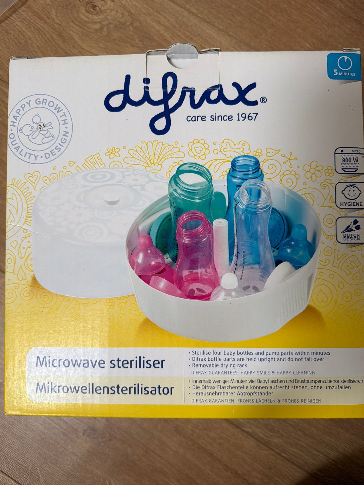 Difrax Magnetron Sterilisator voor Babyflessen, Kinderen en Baby's, Ophalen of Verzenden, Gebruikt