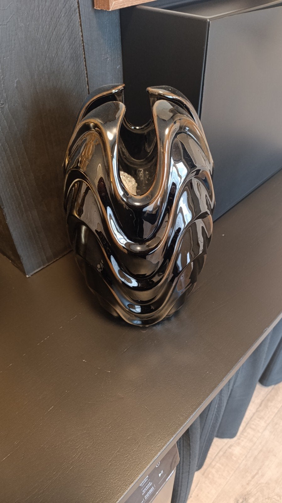 Zwarte Klaver Vaas - 36 cm, Intratuin, Ophalen of Verzenden, Zo goed als nieuw, Zwart, Minder dan 50 cm