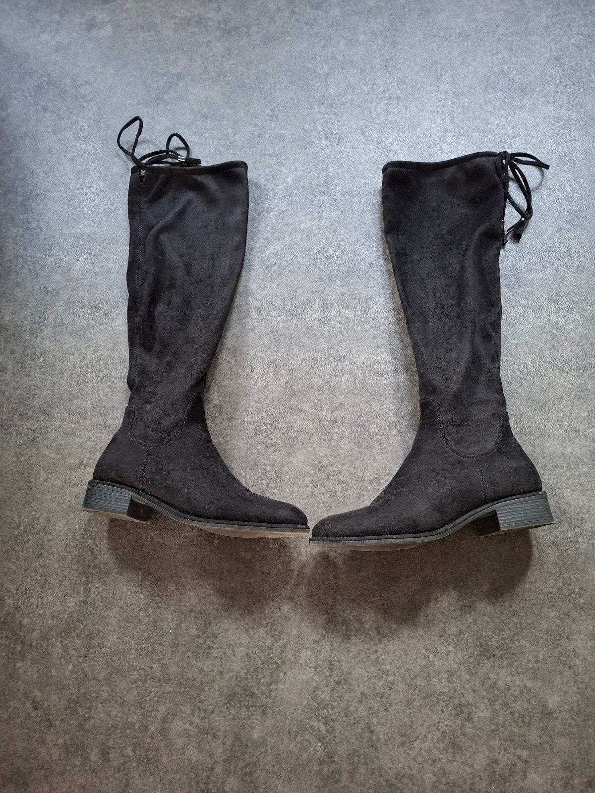 Zwarte suède-look overknee laarzen, Ophalen of Verzenden, Gedragen, Zwart, Hoge laarzen