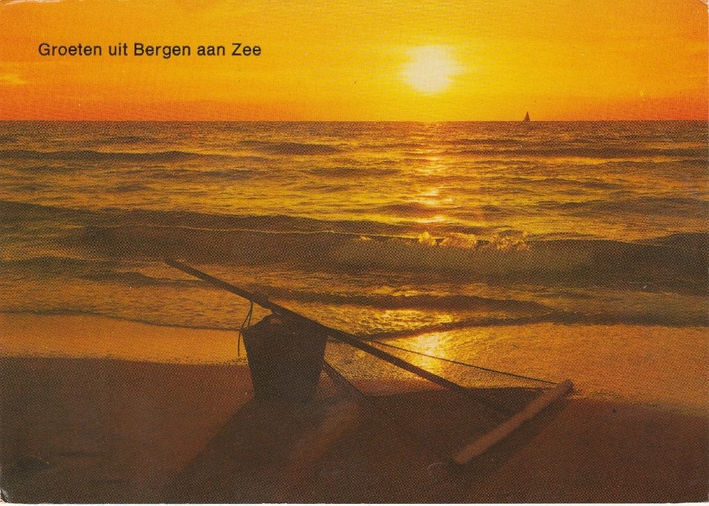 BERGEN AAN ZEE Strand Zee Avond Groeten, Verzenden, 1980 tot heden, Gelopen, Noord-Holland